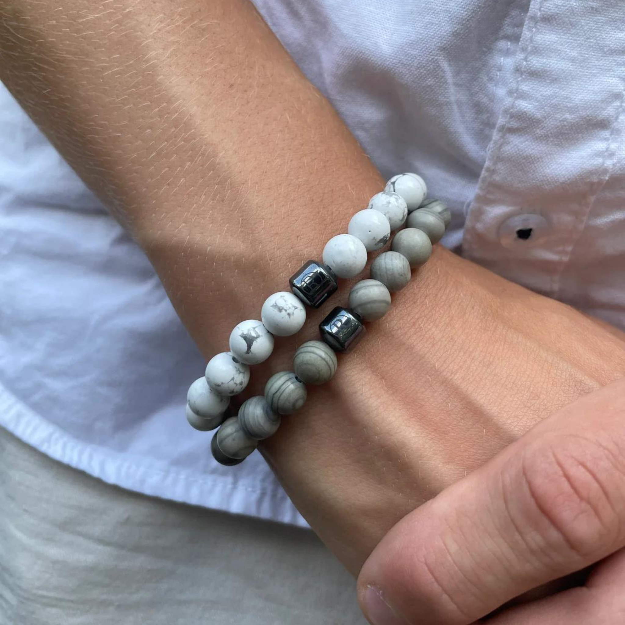 Marble Bracelet - Blue & White