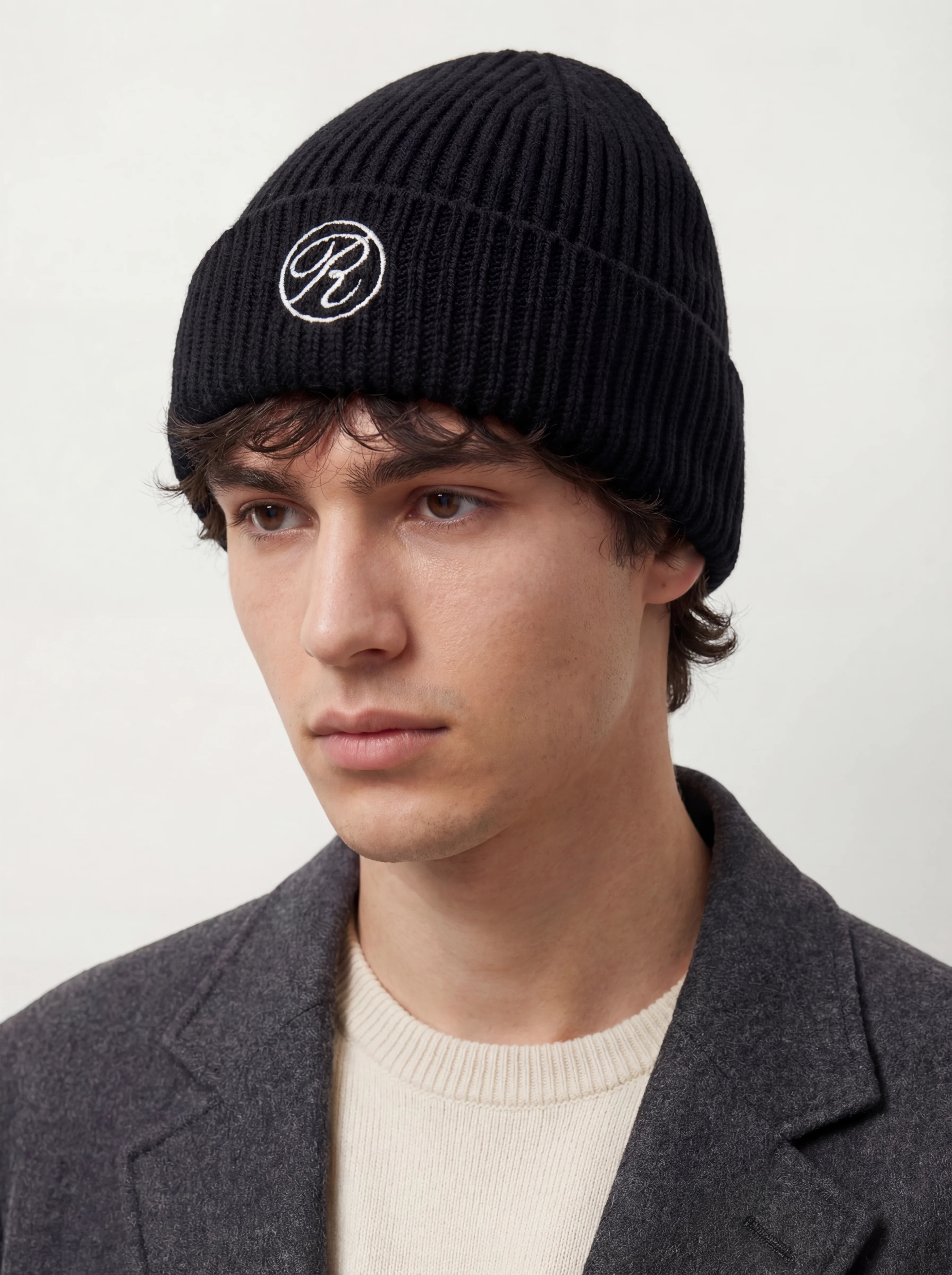 Ribbstickad Mössa Rovior Modell Herr - Svart