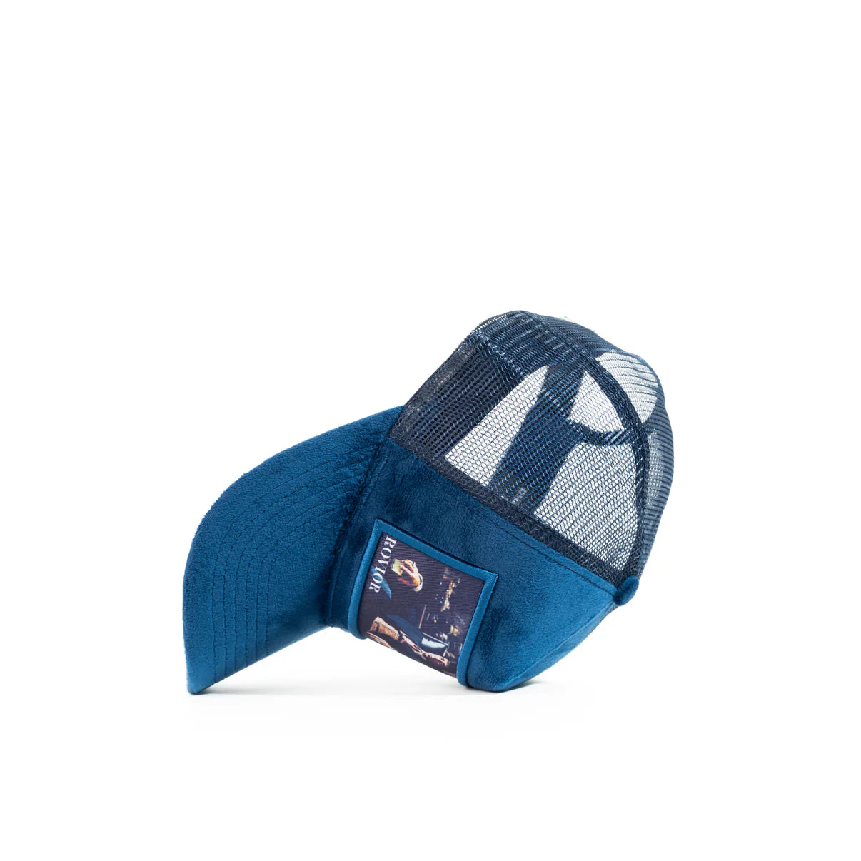 Velvet Cap Combination - Dark Blue & White