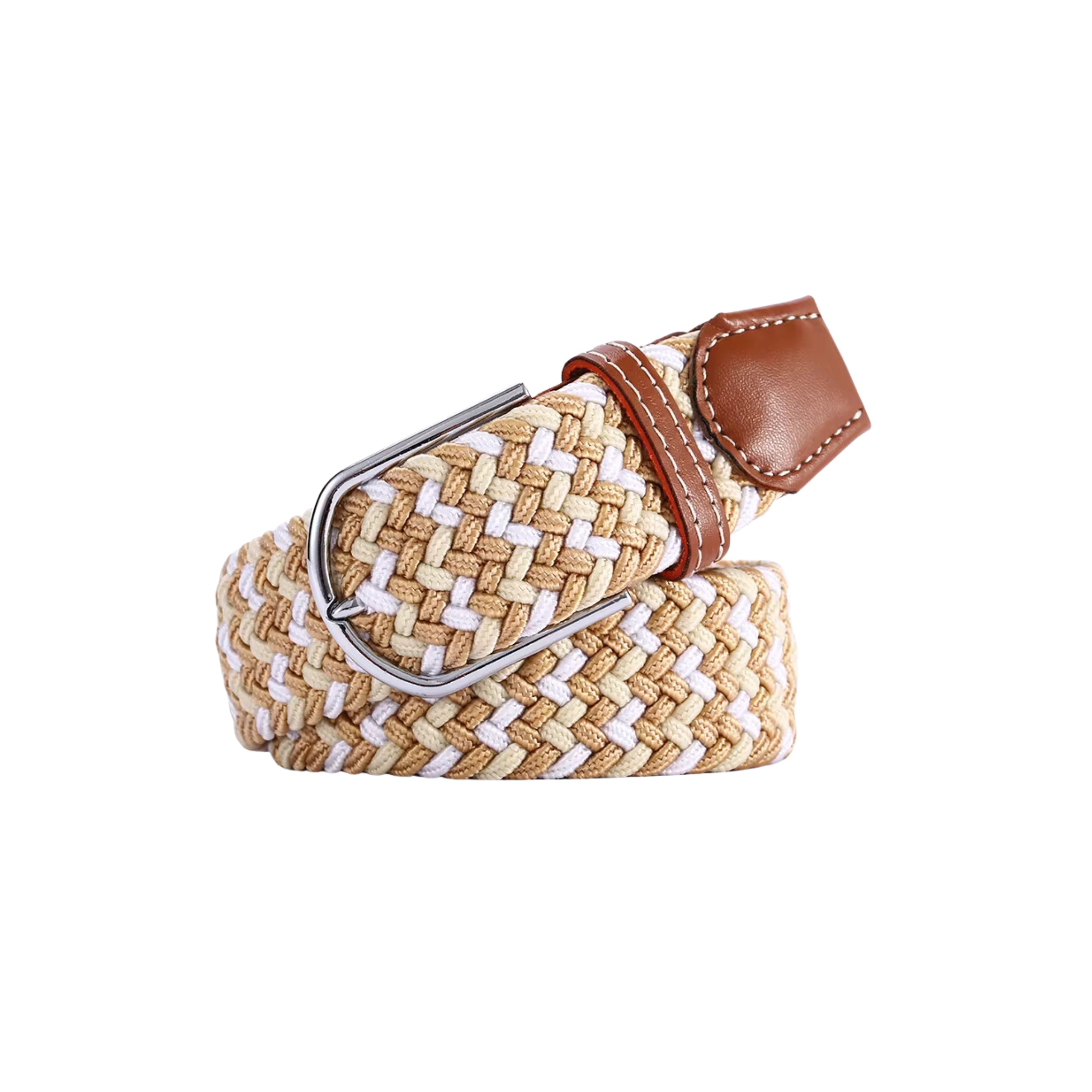 Braided Belt - Gold & White