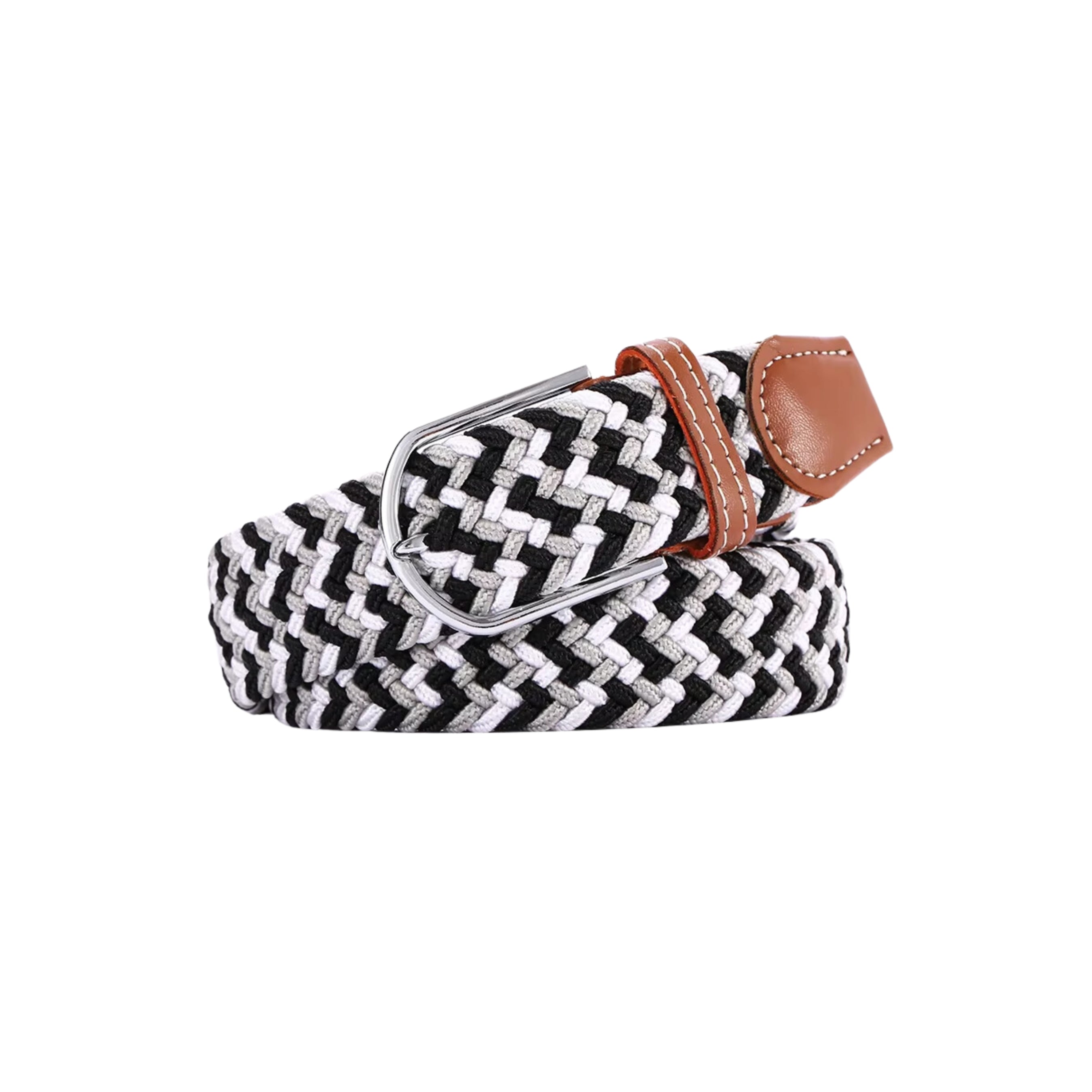 Braided Belt - Grey & White