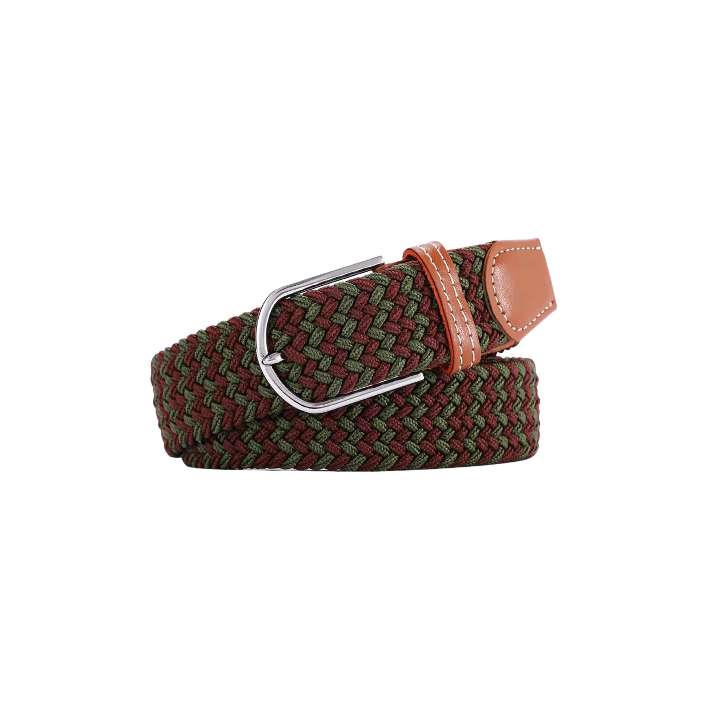 Braided Belt - Green & Brown